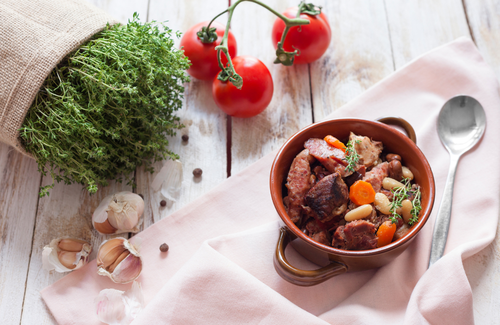 Cassoulet with Heirloom Pinot Noir & Chardonnay
