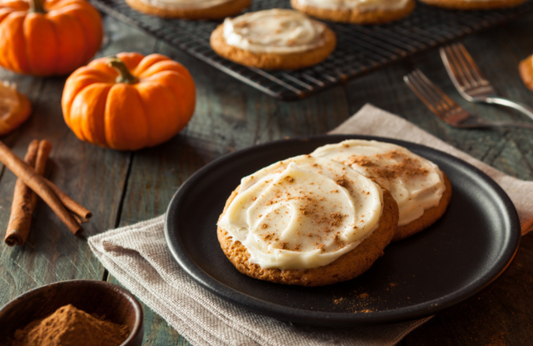 Pumpkin Cookies with Cream Cheese Frosting