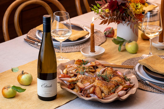 Roast Chicken with Apples & Shallots