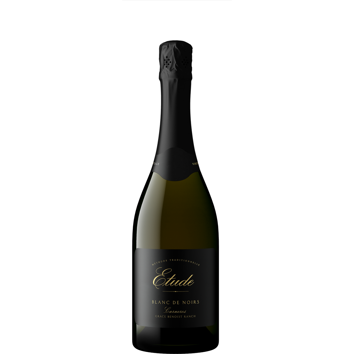 A bottle of Etude Grace Benoist Ranch Carneros Blanc de Noirs.