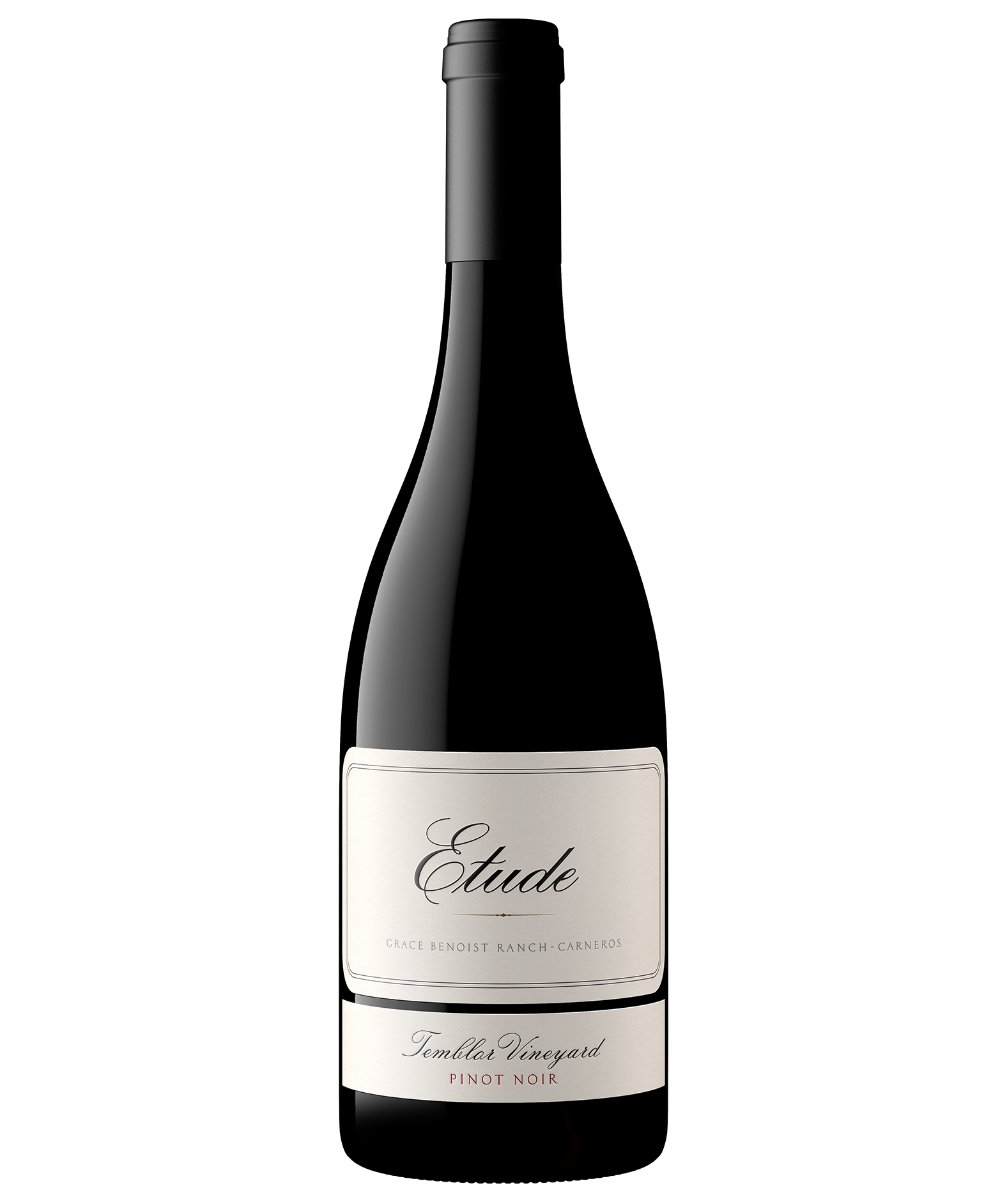 A bottle of Etude Temblor Vineyard Estate Grown Carneros Pinot Noir.