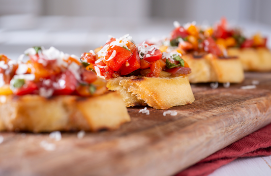 Tomato Bruschetta with Pinot Noir Rosé