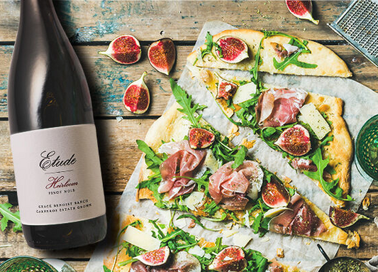 Fig and Goat Cheese Flatbread with Etude Heirloom Pinot Noir
