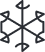 Stylized pixel art of a snowflake